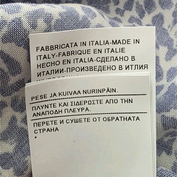 United colors of bennetton Peasant Women's Blouse Top Tie Neck Size Large NEW - Picture 13 of 14